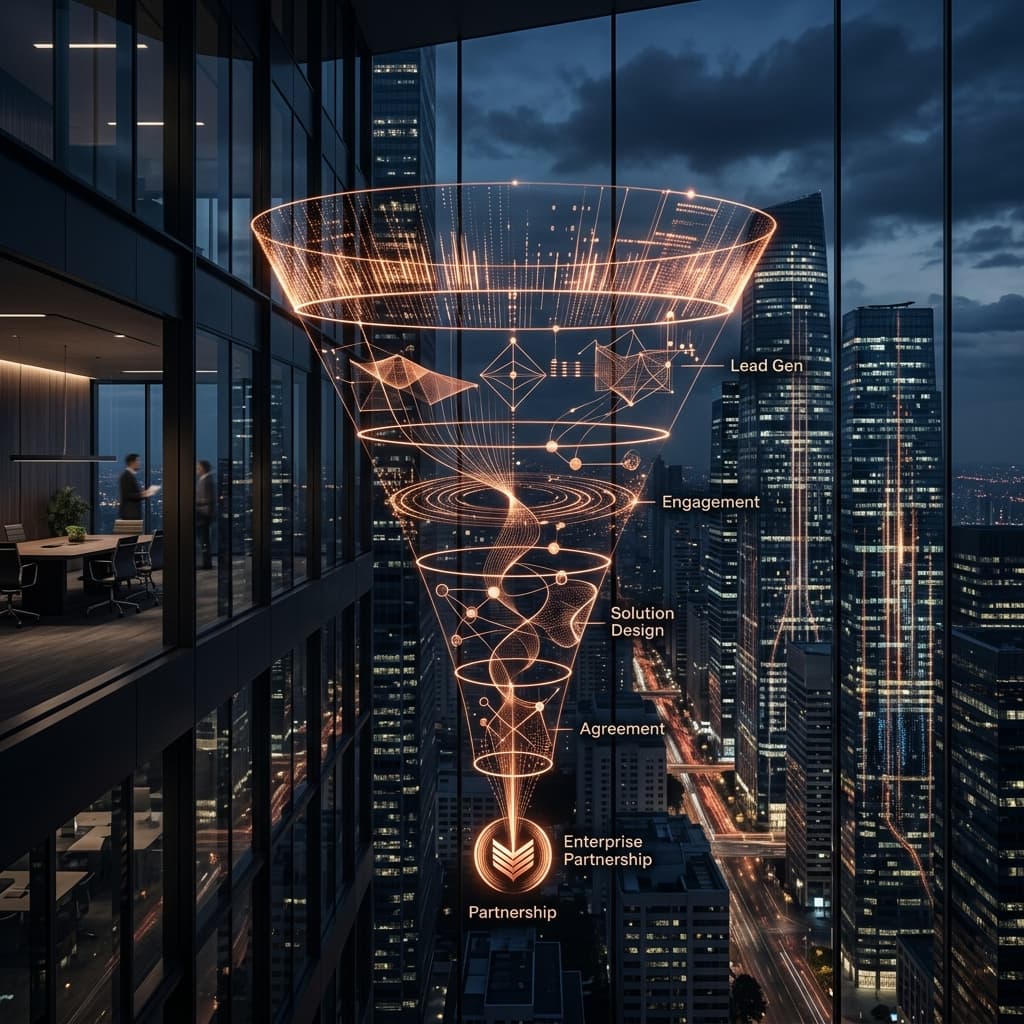 Enterprise Wholesale Funnel — from strategic alignment to recurring engagement
