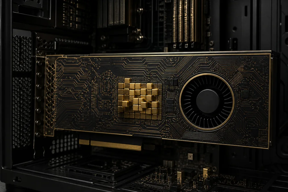 EU workstation GPU holding local model weights next to Hermes